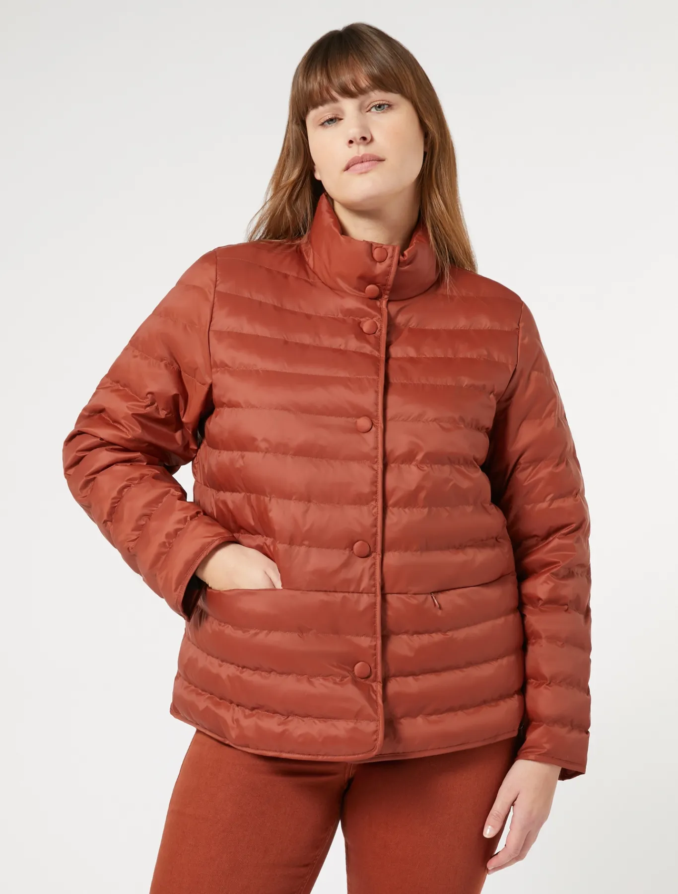 Marina Rinaldi Anorak acolchado de tejido de nailon impermeable