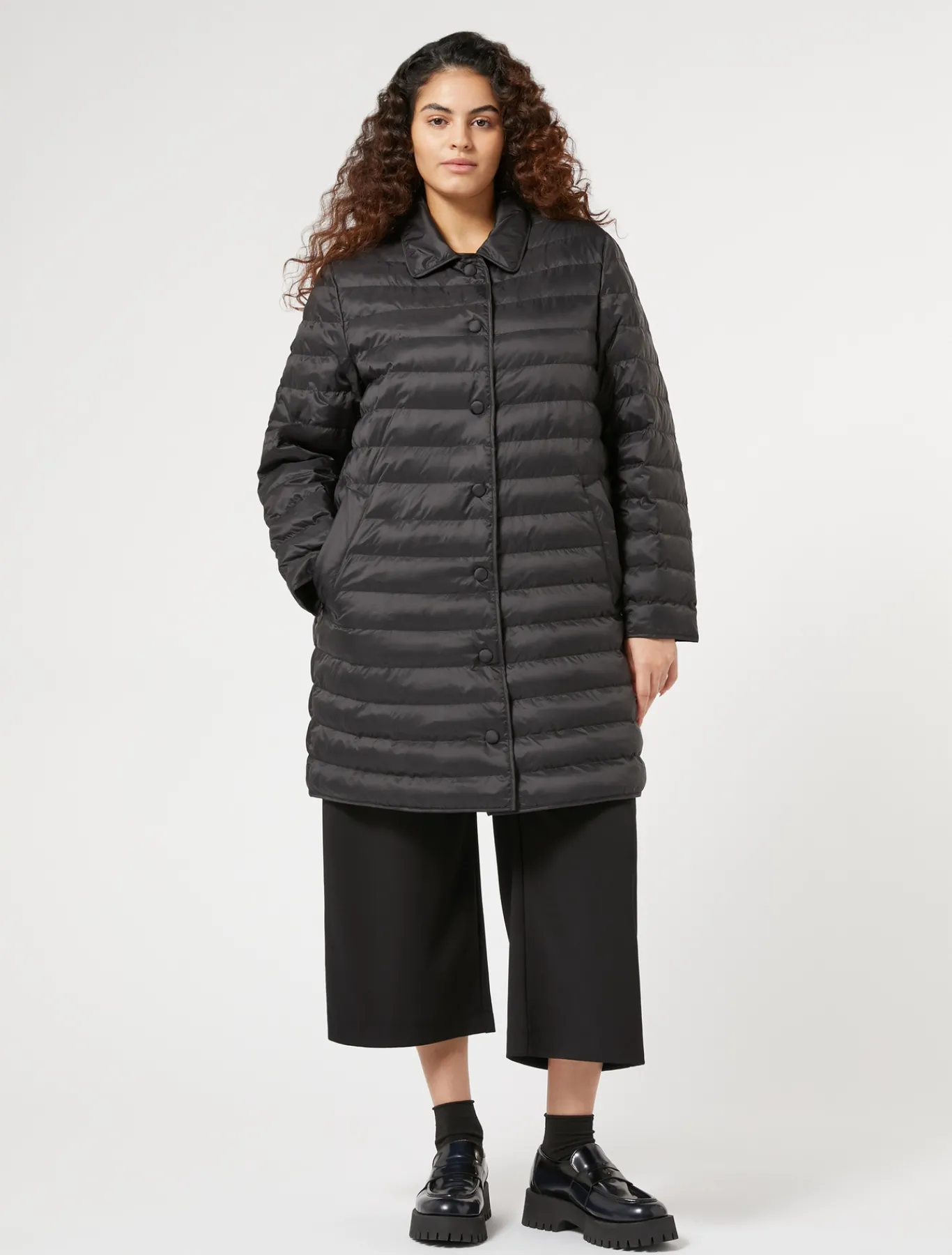 Marina Rinaldi Anorak acolchado de tejido de nailon impermeable