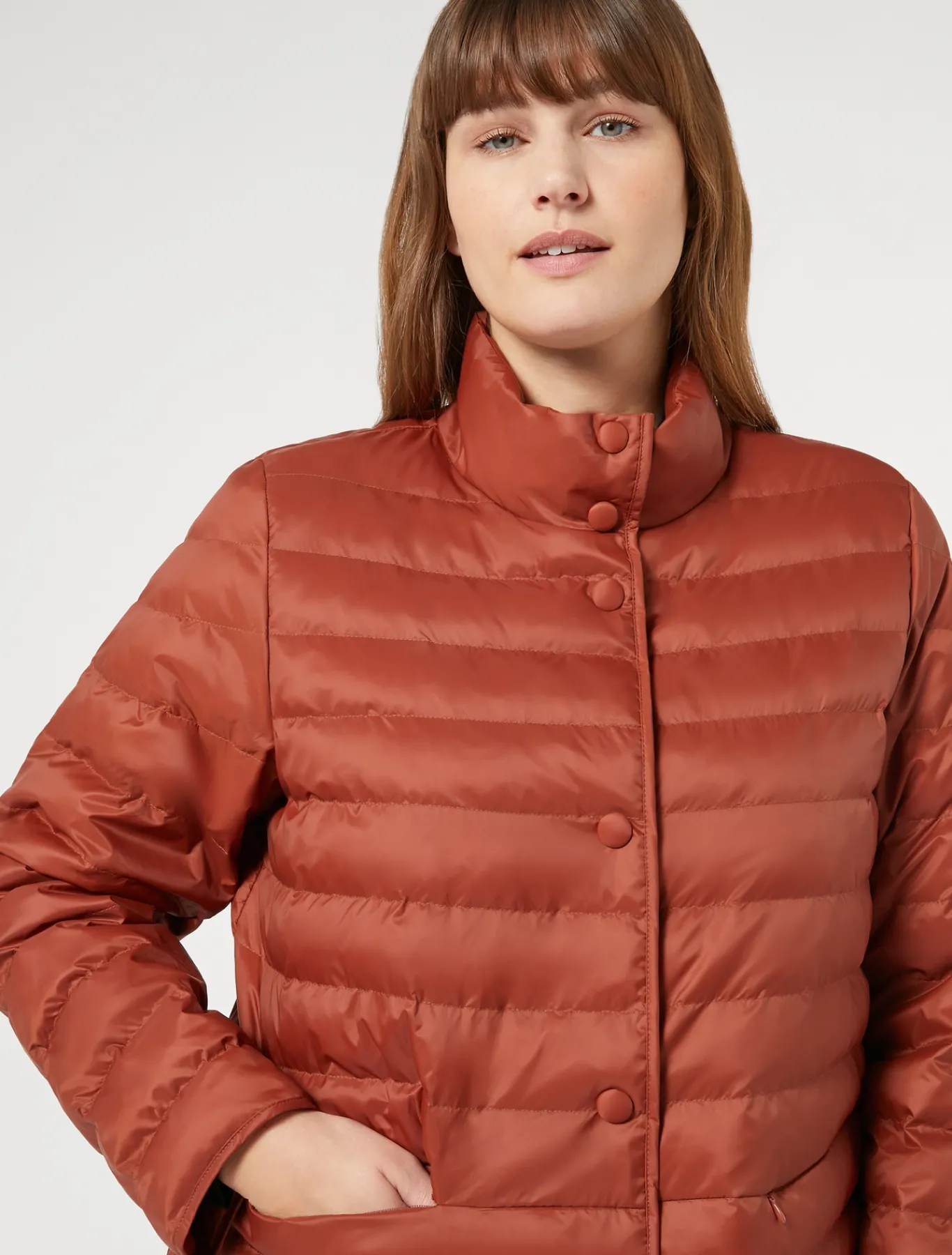 Marina Rinaldi Anorak acolchado de tejido de nailon impermeable