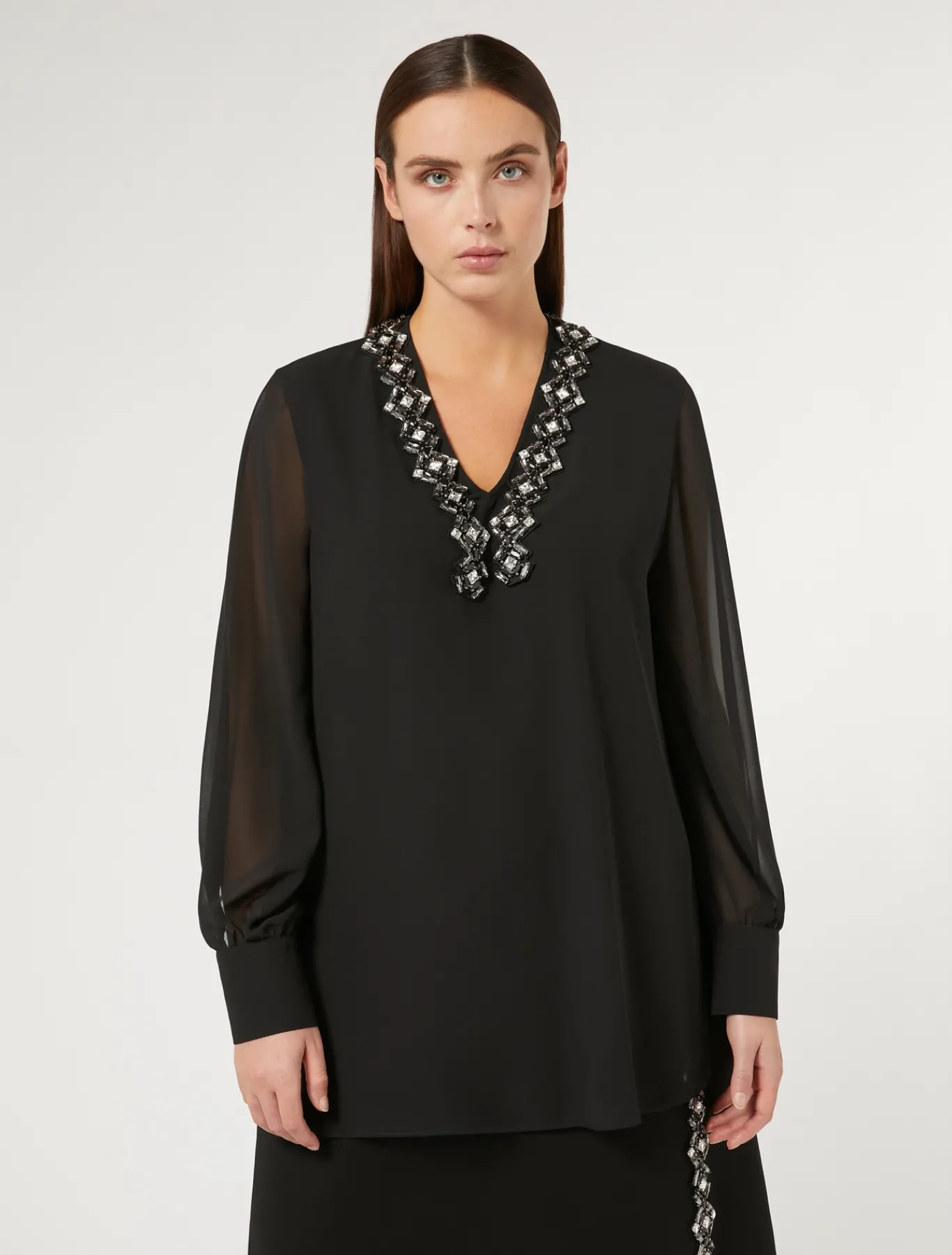 Marina Rinaldi Blusa de crepé georgette