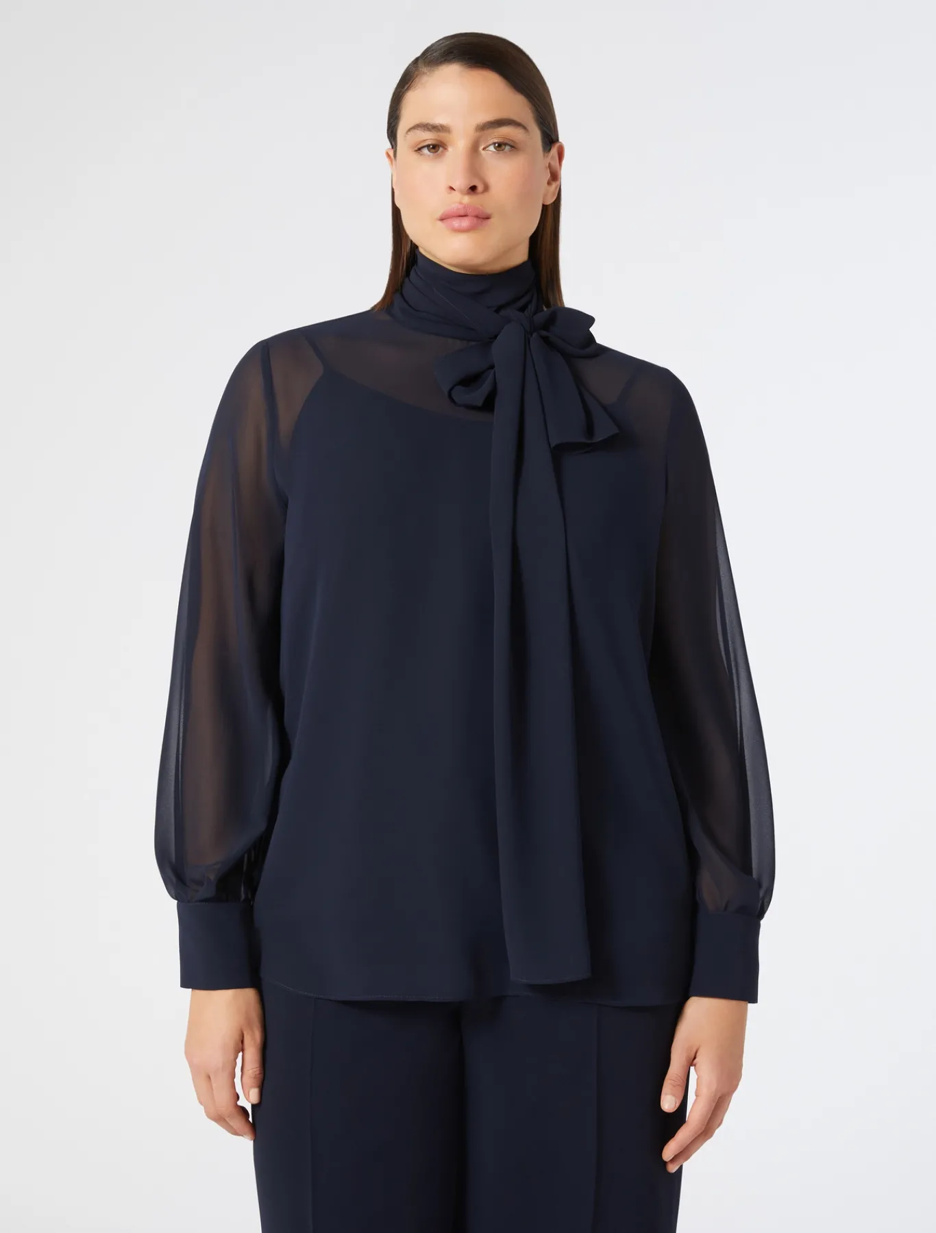 Marina Rinaldi Blusa de crepé georgette