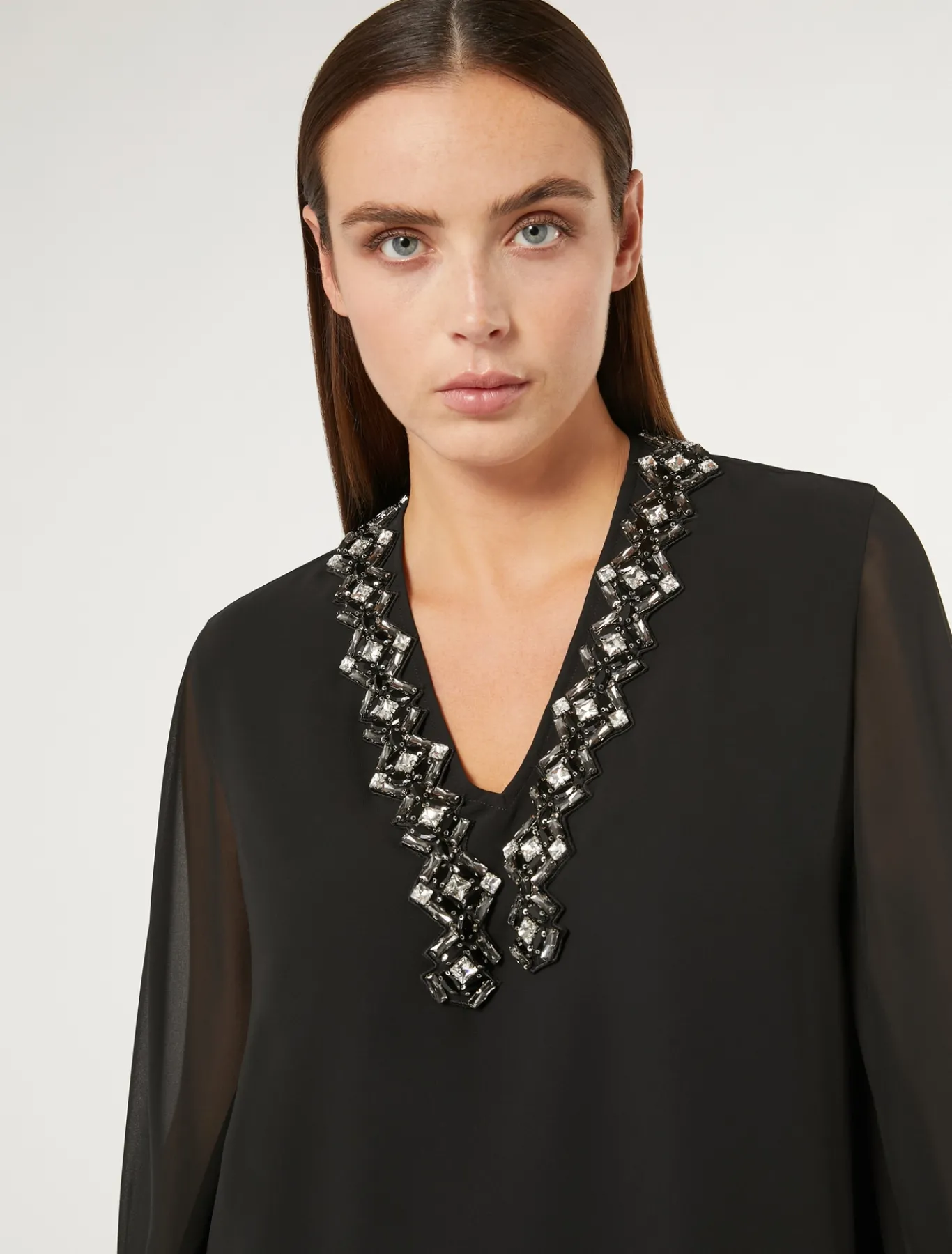 Marina Rinaldi Blusa de crepé georgette