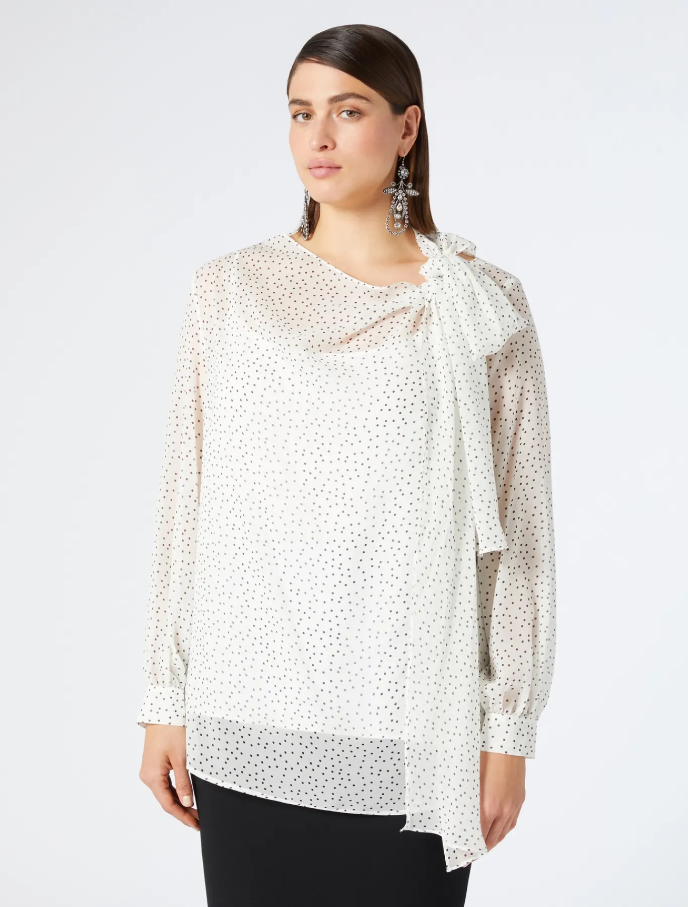 Marina Rinaldi Blusa de georgette de seda