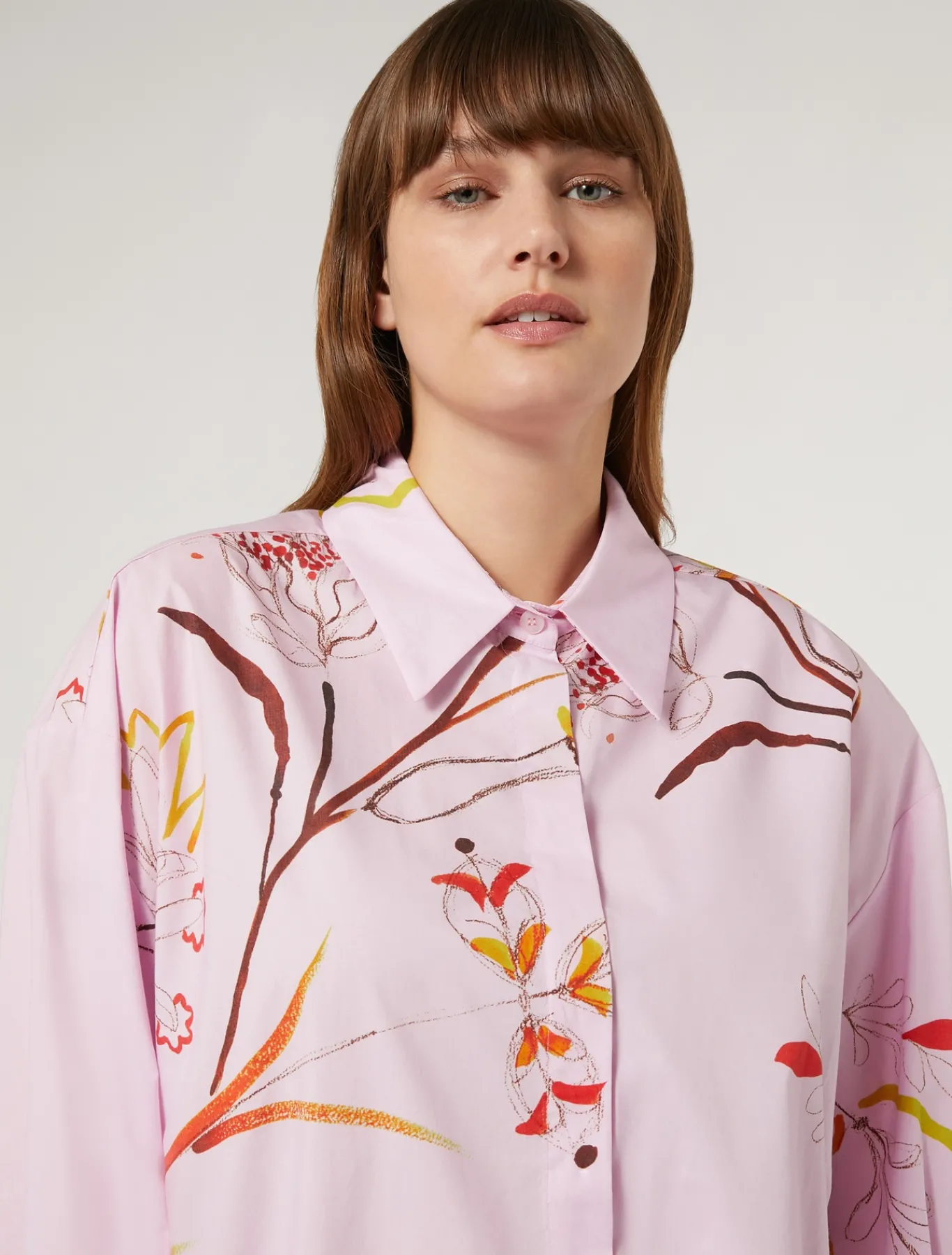 Marina Rinaldi Camisa de popelina estampada