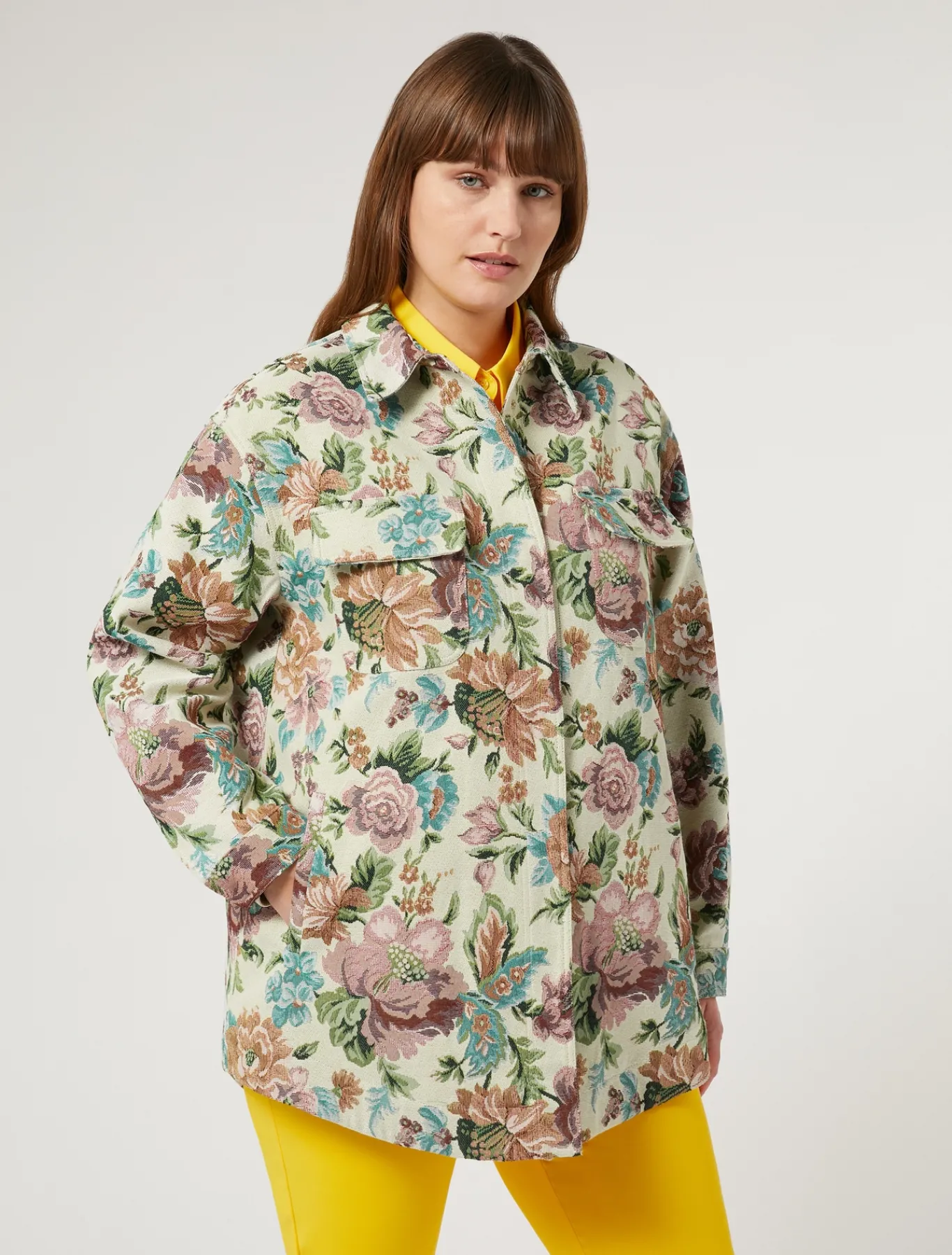 Marina Rinaldi Chaqueta de jacquard floral