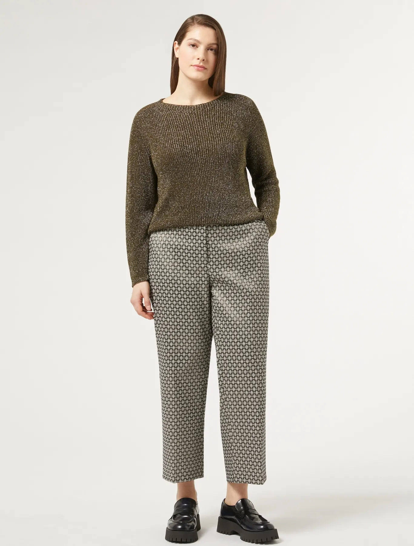 Marina Rinaldi Pantalón en jacquard de lúrex