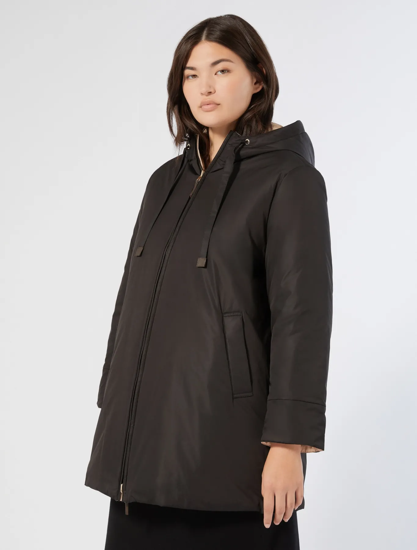 Marina Rinaldi Parka reversible de tejido técnico impermeable