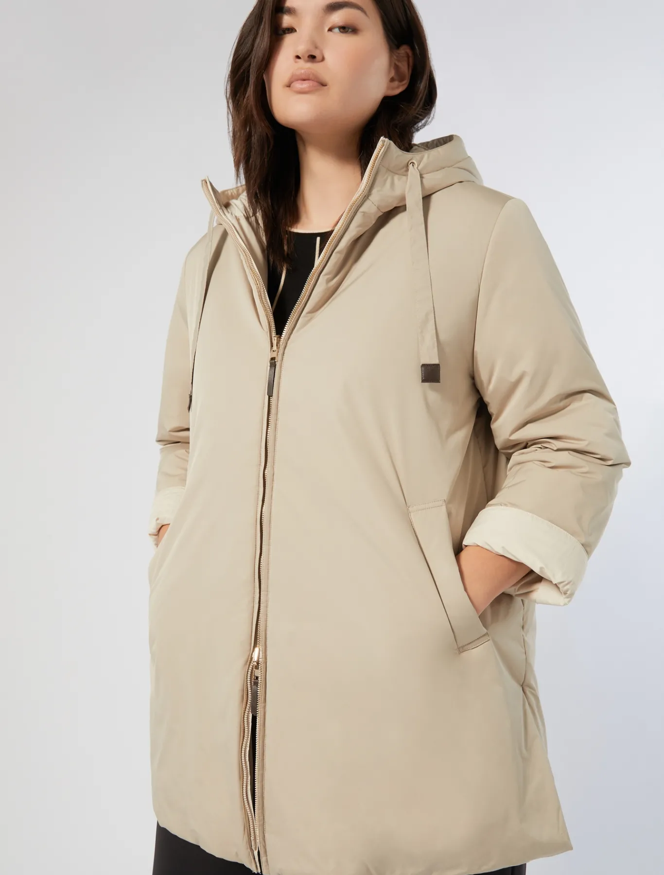 Marina Rinaldi Parka reversible de tejido técnico impermeable